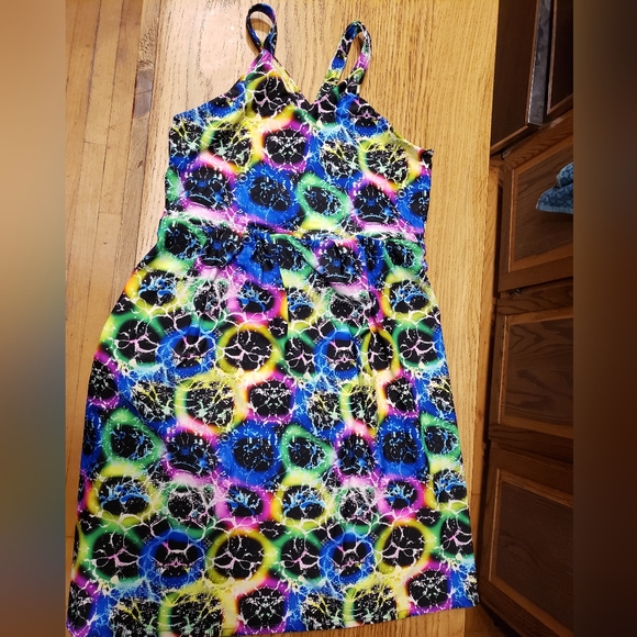 Xsmall mini dress💜MarpleMade Designs cross back Be the Lightening print - Picture 7 of 9